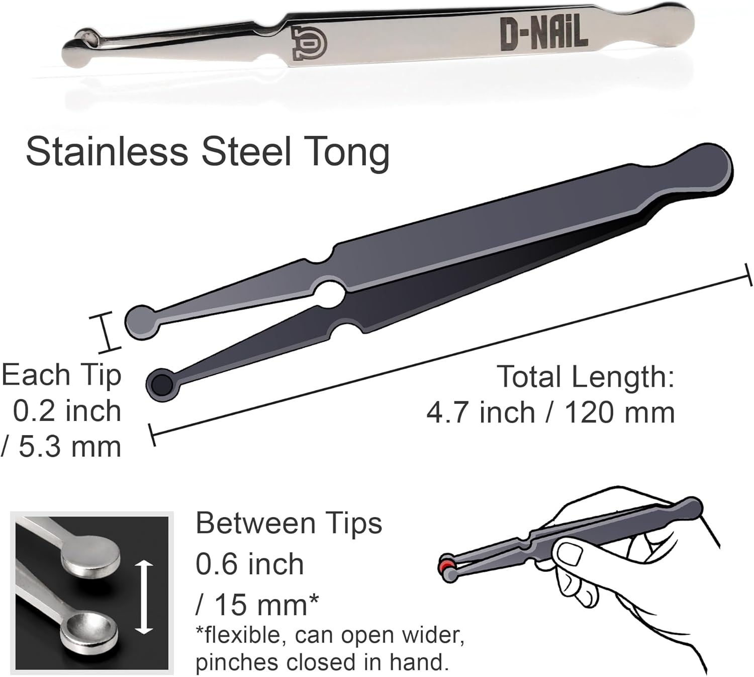 Stainless Steel Sphere Tongs & Shinju Pearl Bundle (10x 3mm, 4x 5mm, 3x 6mm, 1x 8mm)
