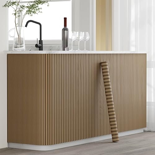 Miniatura 5 de Oxdigi Papel tapiz de listones de madera para despegar y pegar, papel adhesivo autoadhesivo con efecto 3D, impermeable y extraíble, papel adhesivo