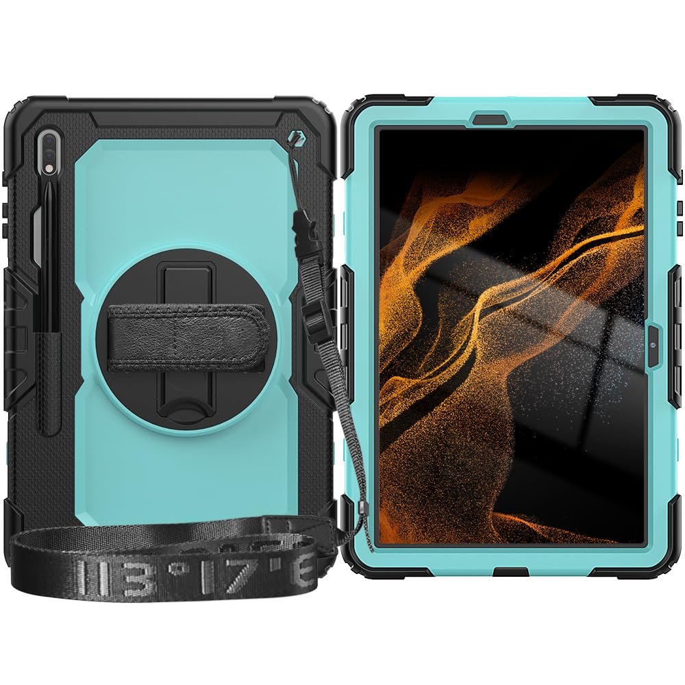 Coque rotative Samsung Galaxy Tab S8 Plus avec porte-stylet pratique - 8