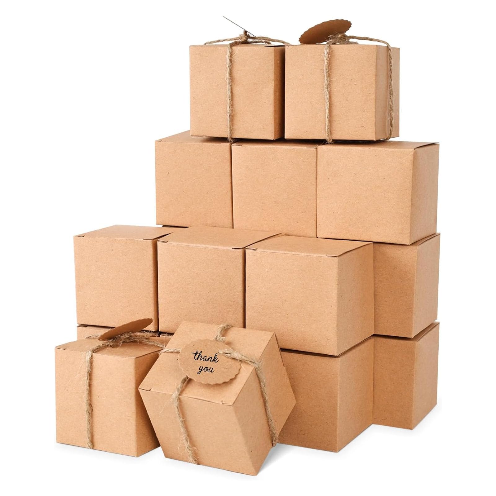 VGOODALL 50PCS Small Gift Boxes, 2 x 2 x 2 inches Mini Party Favor Boxes with Blank Tags for Wedding Bridal Shower Birthday Party DIY