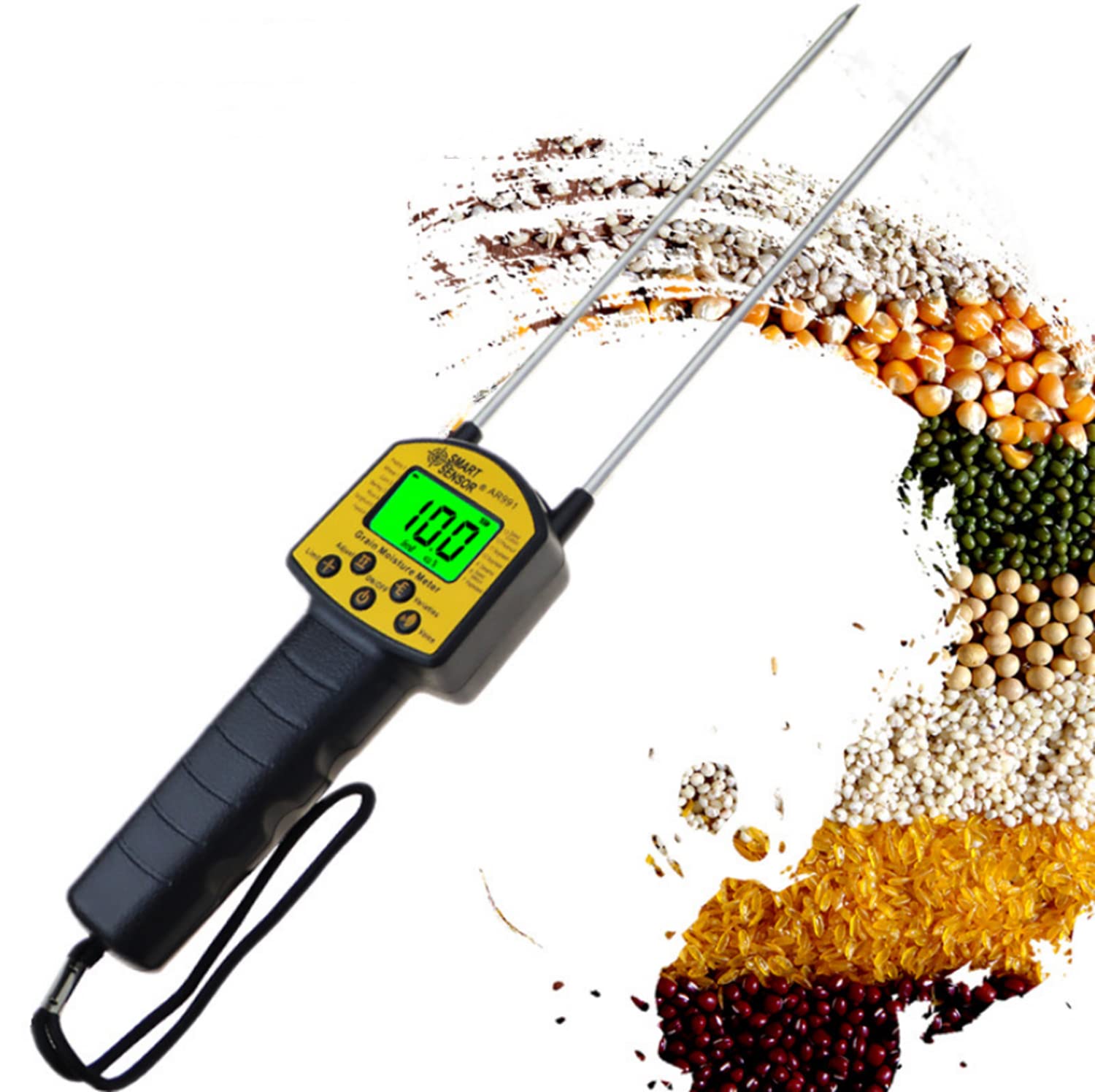 SKEIDO AR991 Grain Moisture Meter Hygrometer Digital Moisture Meter For Corn Wheat Rice Bean Wheat Flour Fodder Rapeseed Seed