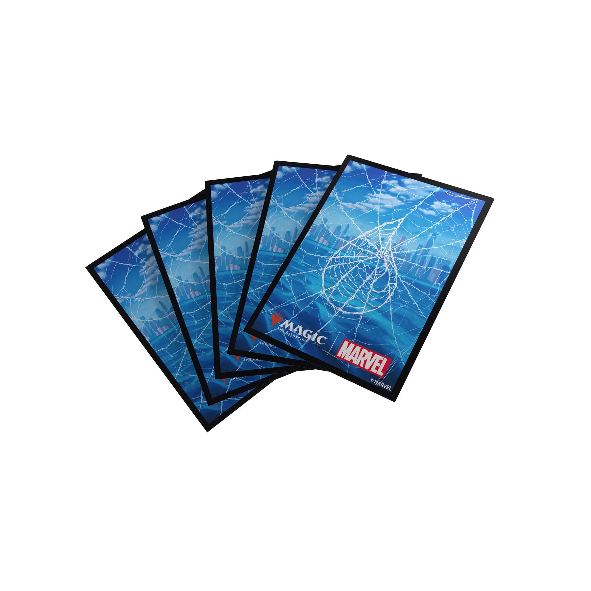 Gamegenic, Magic: The Gathering – Marvel's Spider-Man Premium Art Sleeves – Spider-Man Island, 105 Sleeves pro Packung