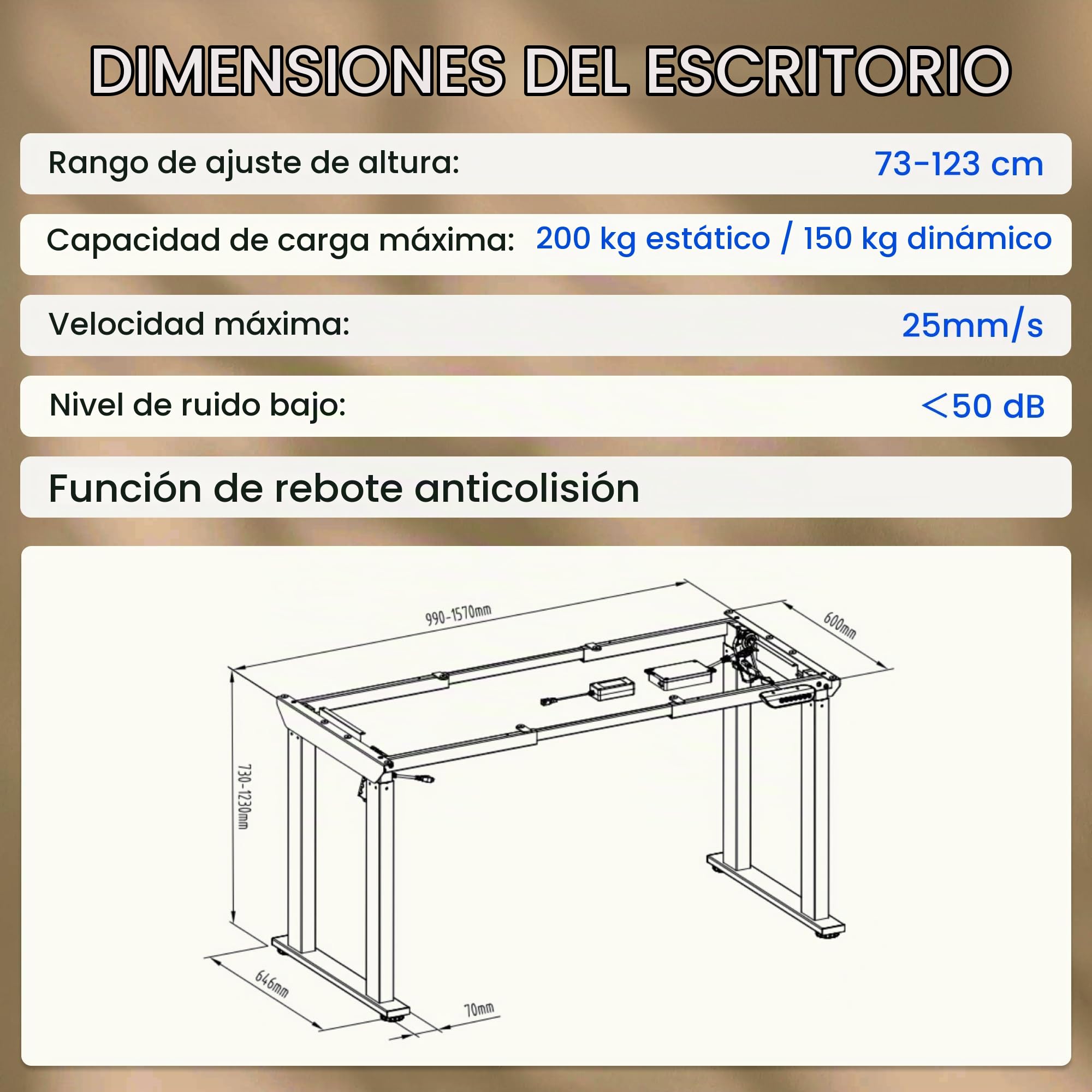 FLEXISPOT Escritorio Elevable Eléctrico Marco de Mesa Estructura Escritorio Elevable con 4 Patas, Marco de Acero de Mesa de Comedor y con 2 Motores, con Memoria de 4 Botones- Carga de 150KG,Blanco