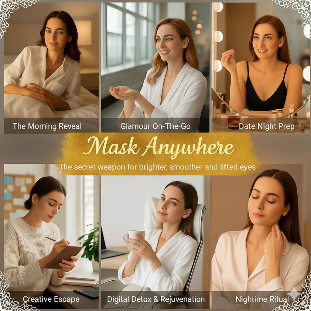 Under Eye Patches,Lace Eye Mask for Puffy Eyes and Dark Circles,Collagen Skin Care Products,Hydrating,Smoothing,Anti-Aging Eye Patch for Under Eye Bags（24 Pairs） - Image 9