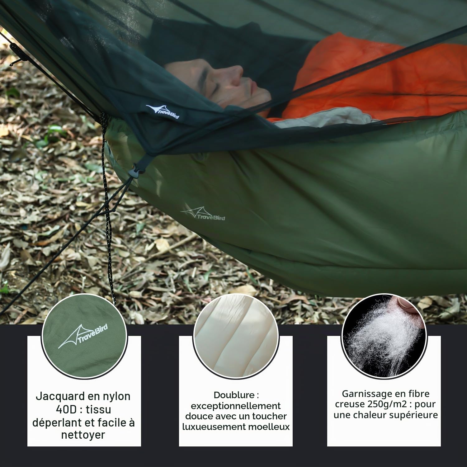 Hamac Underquilt, Couette sous-Matelas de Camping Ultralégère et Isolante pour Hamacs, Idéale pour Outdoor Randonnée et Le Camping
