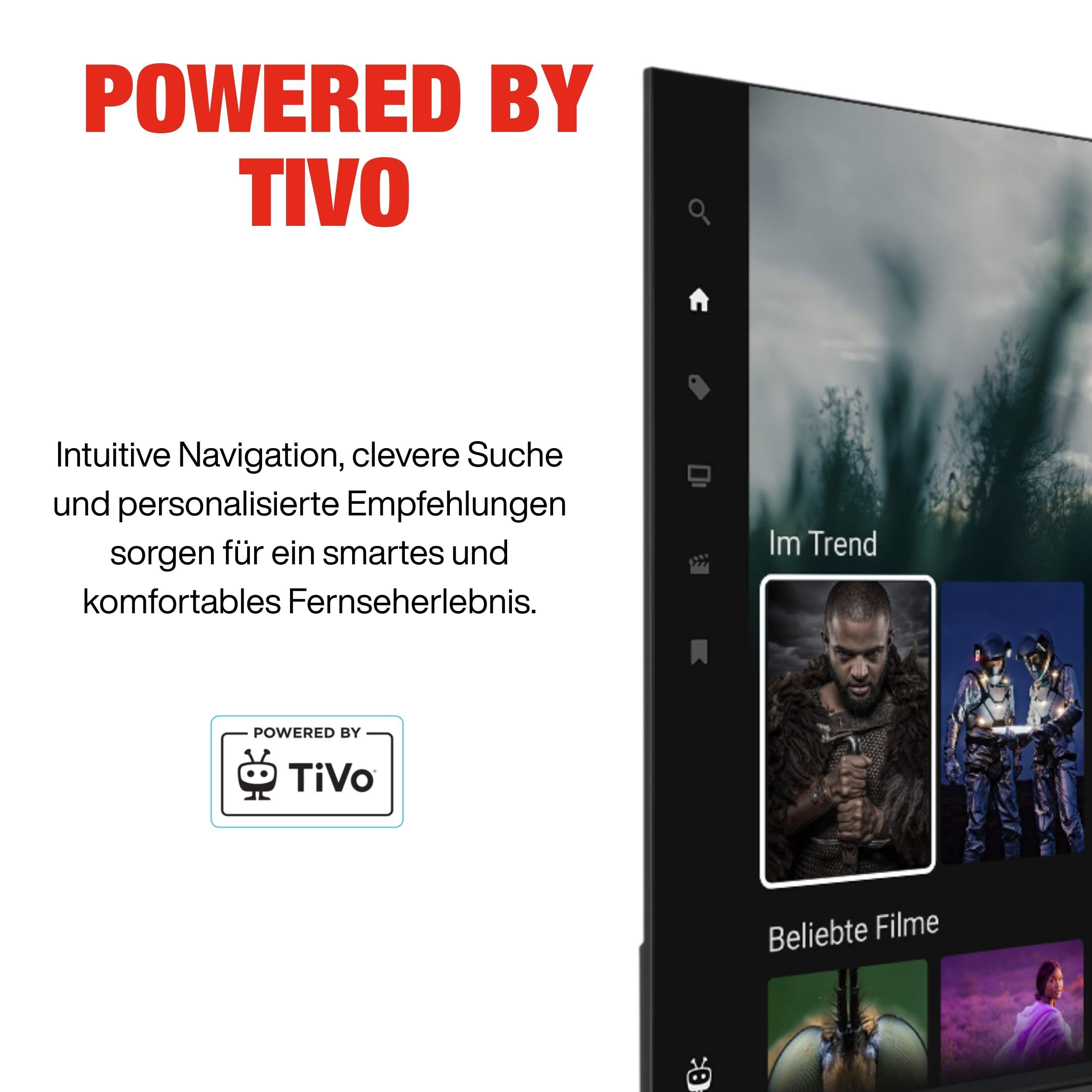 TELEFUNKEN XF40TP900S Fernseher 40 Zoll Smart TV Powered by TiVo Full HD, HDR TV mit Triple-Tuner und 6 Monate HD+ inkl., LED Fernseher (2026)