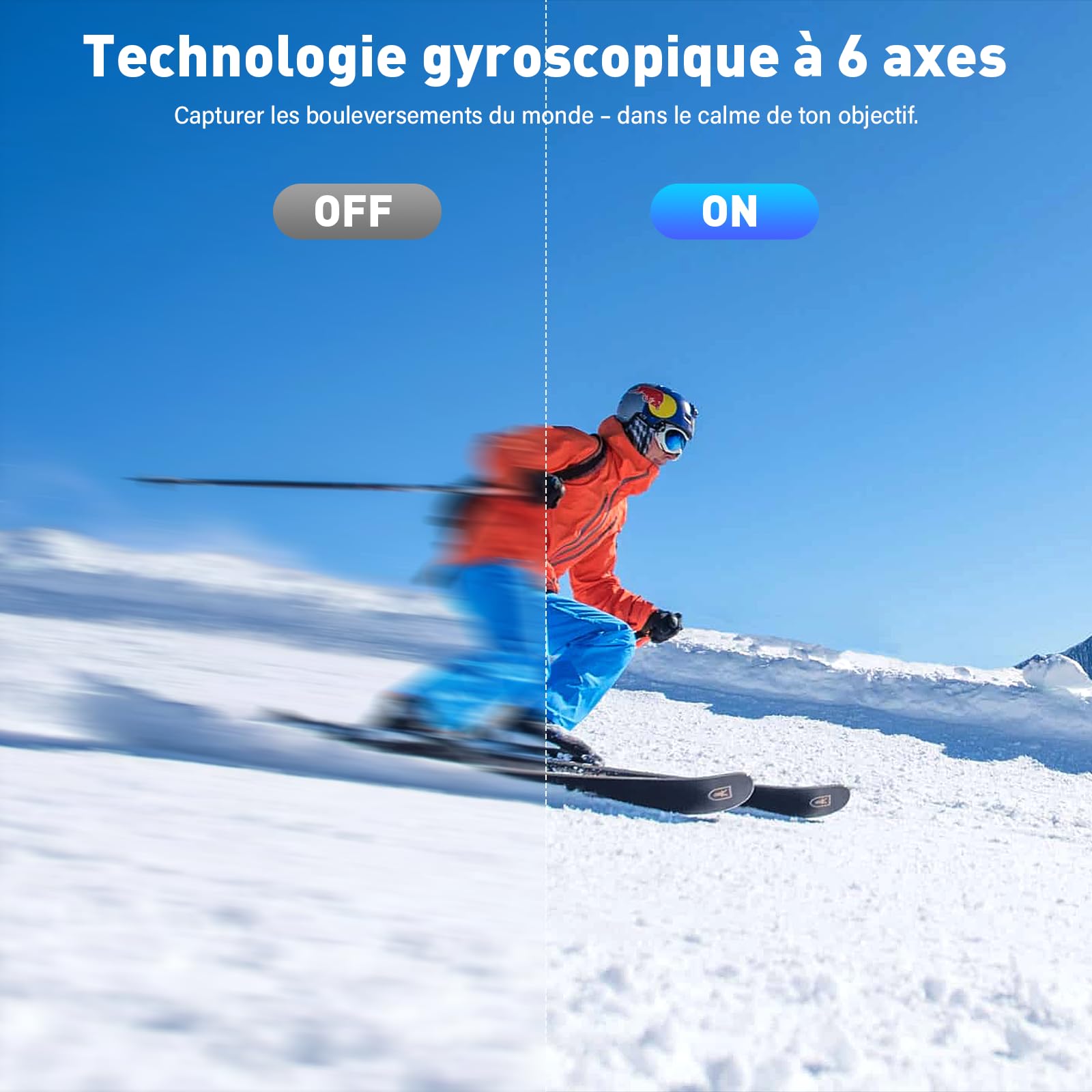 Caméra Sport 5K/4K, 50MP Caméra d'action avec 64GB Carte, 30M/98FT Camera Étanche- Stabilisation EIS, Grand Angle 170°, WiFi Camera Casque Moto, Appareil Photo Étanche pour Plongée, Vlog, Vélo