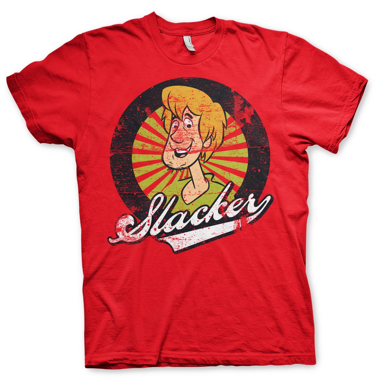 Scooby-Doo! Officially Licensed Merchandise Shaggy The Slacker T-Shirt (Red), Medium
