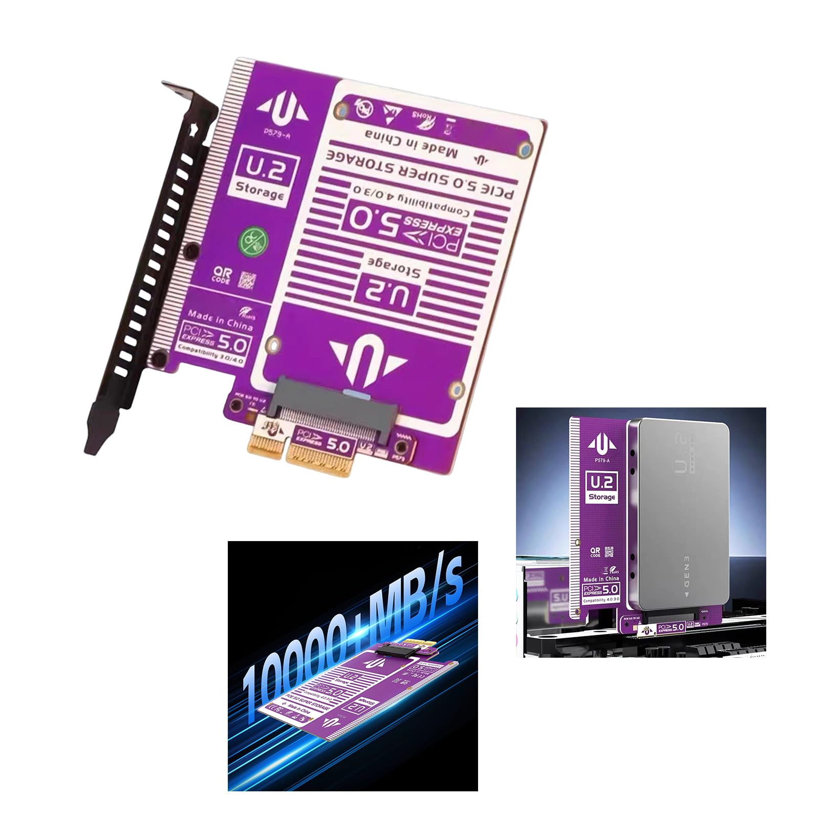 Scheda adattatore PCIe 5.0 4X U.2 Disk Multiple Drive con raffreddamento migliorato e design di inserimento verticale
