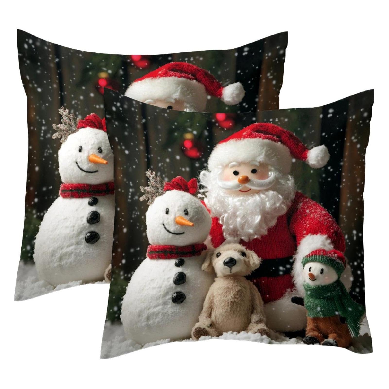 Housses de coussin Noël en velours premium 50x50 cm avec finitions soignées