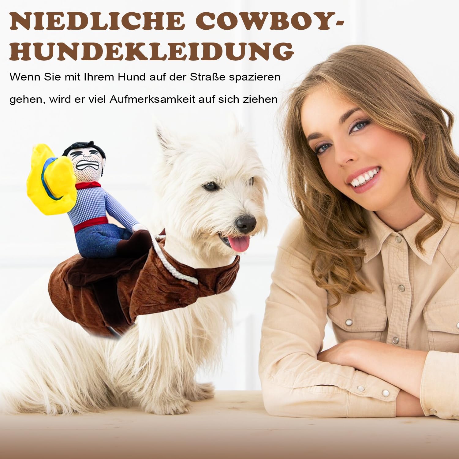 CUEMOON Dog Costume Halloween, Killer Doll Fancy Dress Up Spooky Outfit, for Halloween, Parties, Clothing, Dog Jumper, Fashion Outfit (M) - Image 2
