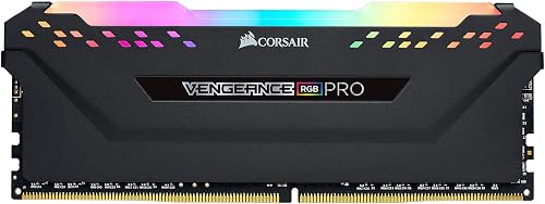 Corsair Vengeance RGB Pro DDR4 RAM 8Go (1x8Go) DDR4 Jusqu'à 3200MHz (PC4-25600) C16 optimisé pour AMD Ryzen – Noir (CMW8GX4M1Z3200C16) - 1