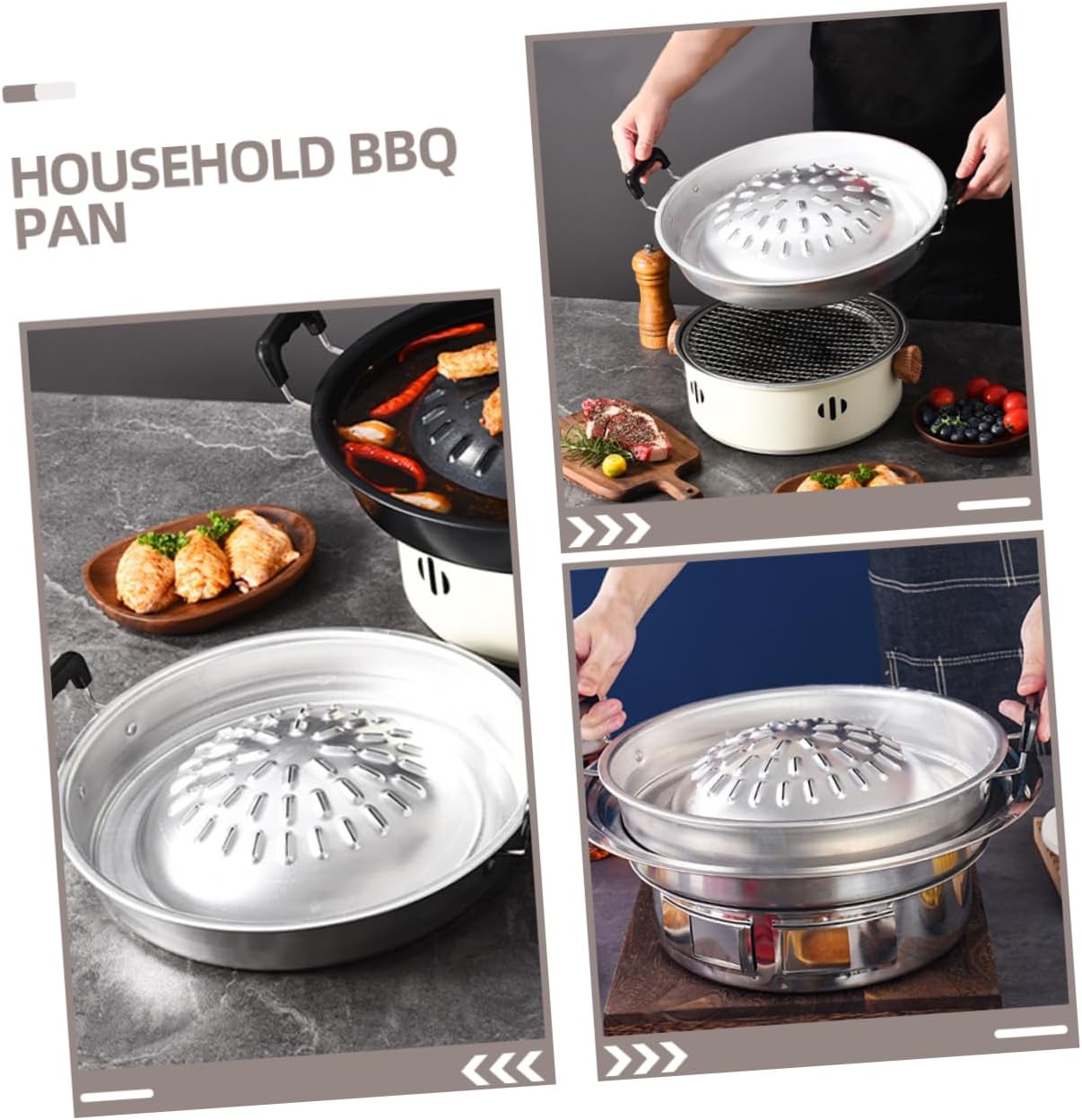 Barbecue Grill Grill Pan Multifunctional Barbecue Tray Backyard Camping Meat Grilling Pan