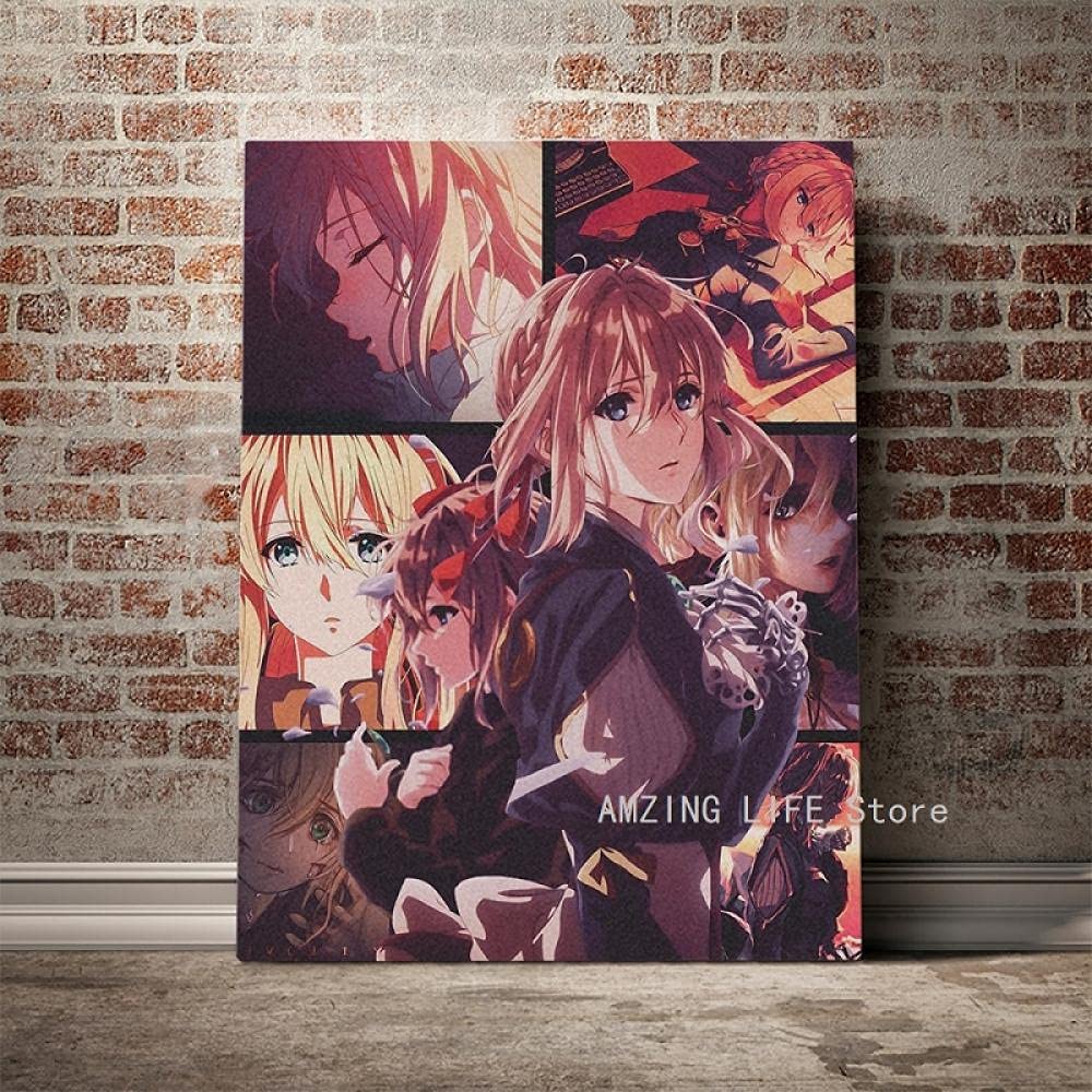 Toile Violet Evergarden 60x60cm cadeau parfait pour fan d'anime
