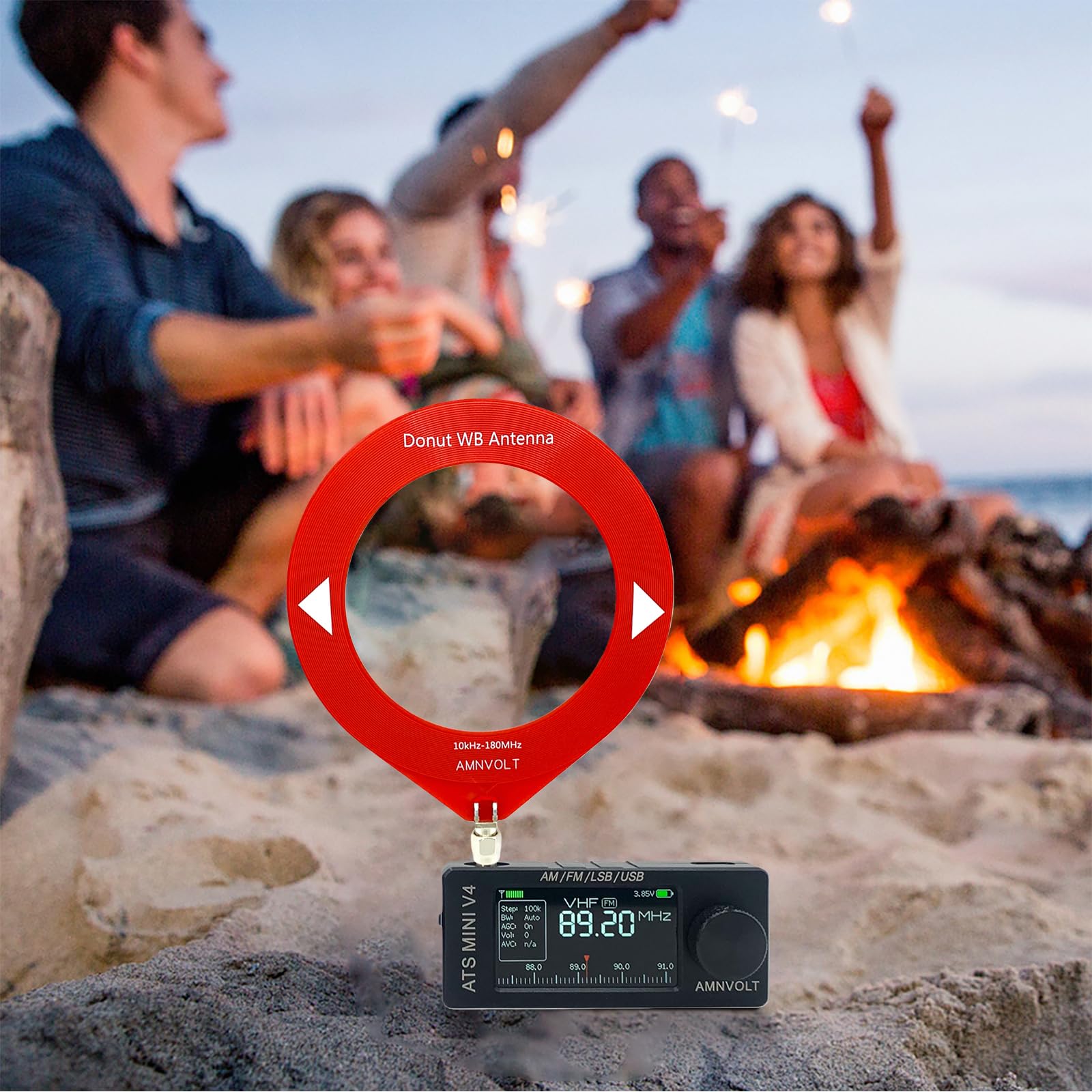 AMNVOLT V4 ATS Mini Radio Pantalla IPS Si4732 DSP Radio Receptor Am FM (Metal) (StyleB)