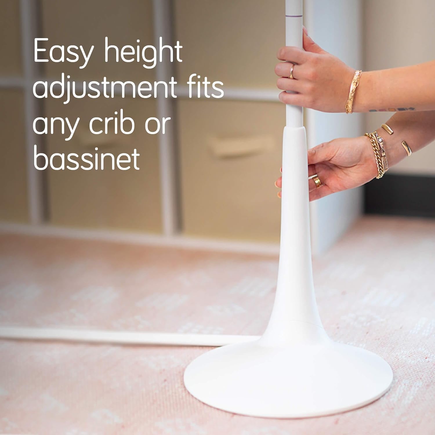 NANOBÉBÉ Baby Monitor Floor Stand Accessory | Adjustable Height, Stable Weighted Base, Portable Camera Holder for Cribs, Bassinets & Nursery | Easy No-Tool Setup, Full-View Flex Mount | Stand Only