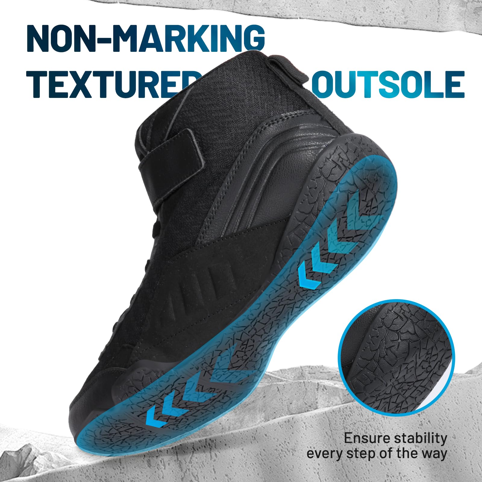 ZVC Scarpe da wrestling da uomo, scarpe da boxe, scarpe da combattimento, powerlifting, bodybuilding, calzature, nero, 40 EU