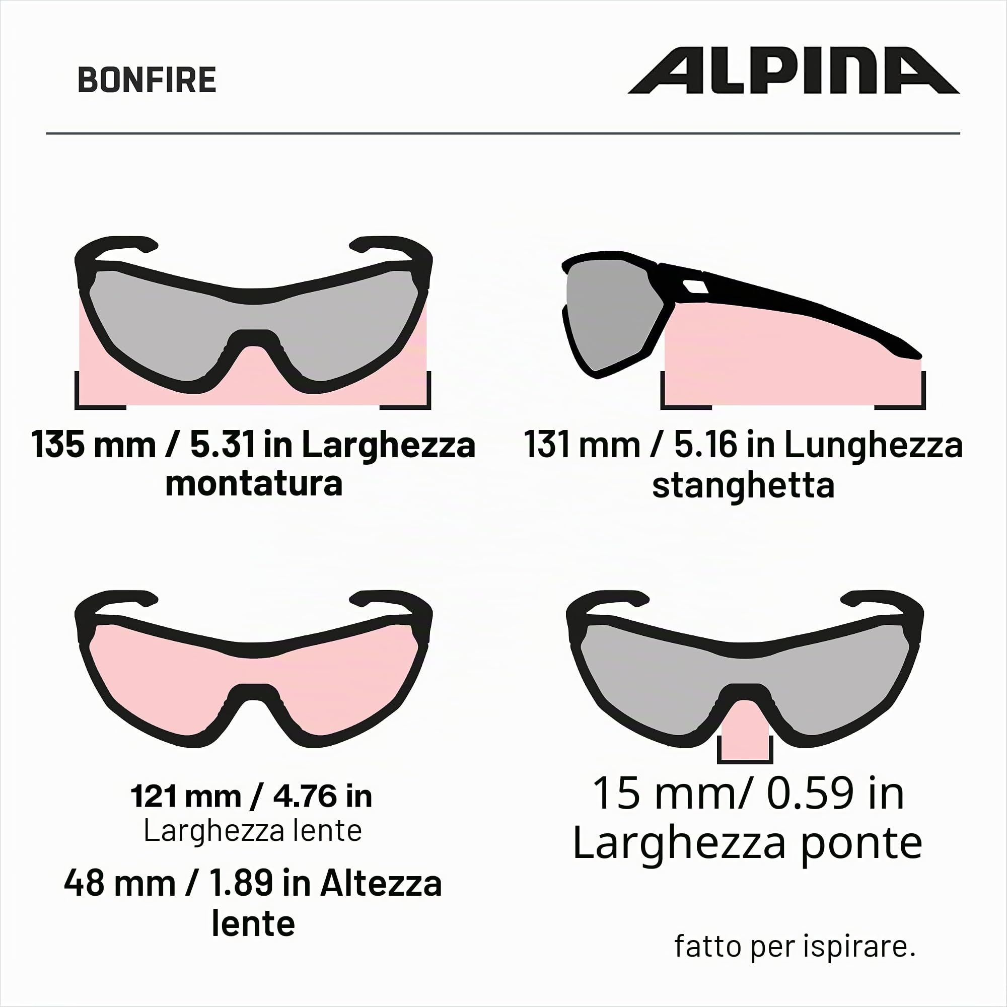 ALPINA Bonfire Occhiali sportivi Unisex - Adulto (Pacco da 1)