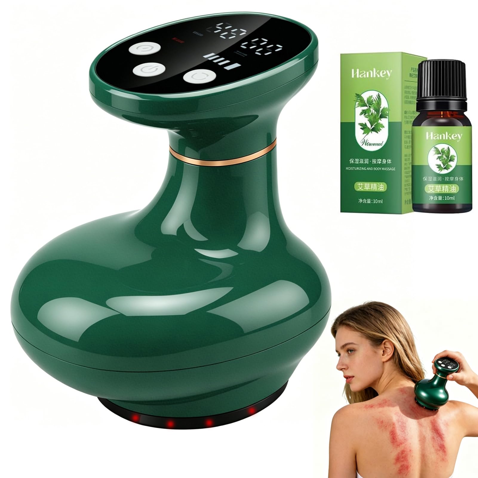 Massaggiatore 4 in 1 Contro Cellulite, Massaggiatore Anticellulite | con Funzione di Calore, Ricaricabile, per Pelle più Soda & Migliore Circolazione del, per Casa e Viaggi
