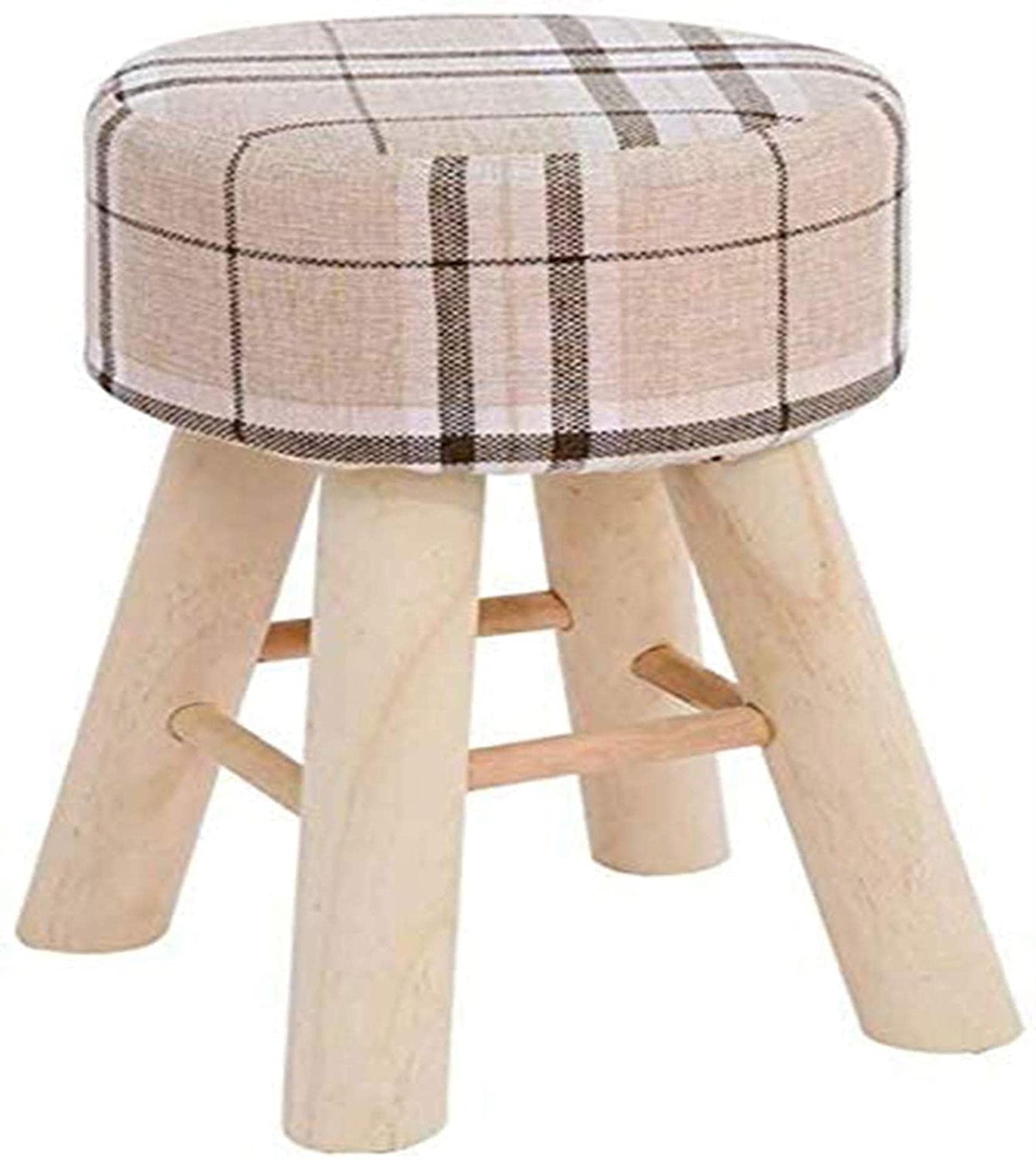 Pisos tapizado Taburete Redondo de pie redondeo Simple Silla de Asiento de tapicería Grande Altura de Madera de Madera sólida taburetes de pie de pie para el hogar creador de Almacenamiento
