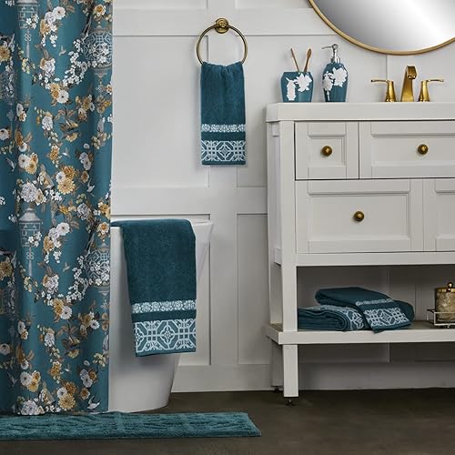 Miniatura 3 de SKL Home Vern Yip Floral Lanterns - Toalla de mano (2 unidades), color verde azulado