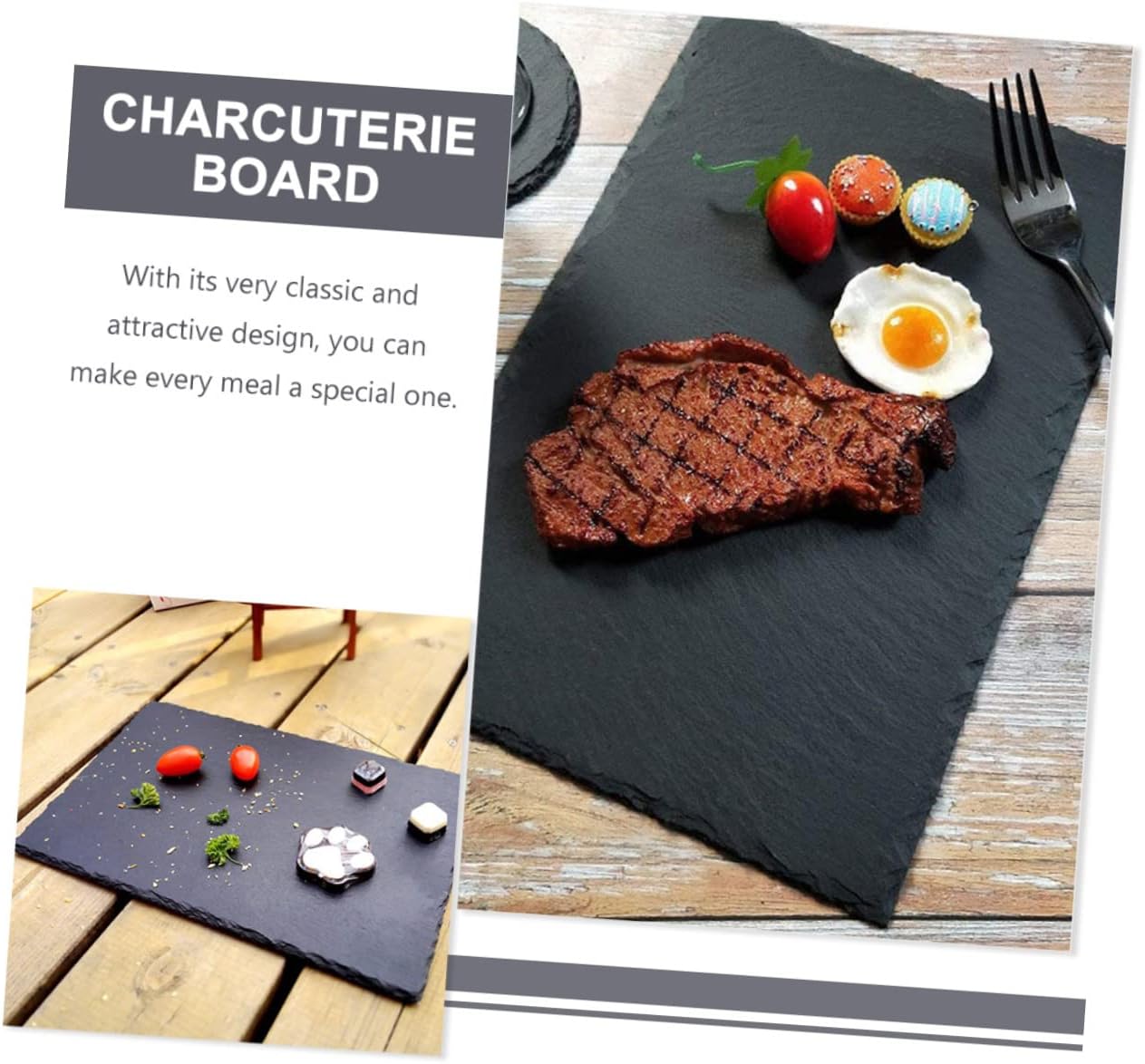 PRETYZOOM 2pcs Elegant Sushi Plate Multi-function Dessert Tray for Home Restaurant Use Black Food Display and Presentation