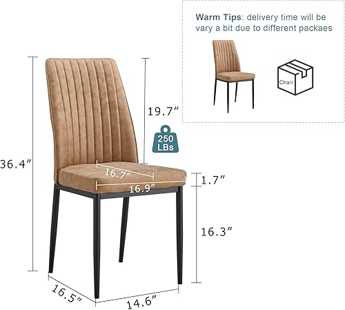 Miniatura 9 de Sillas de Comedor - Juego de 4 sillas de cuero blanco con respaldo alto para comedor, cocina, sala de estar (WH-4)