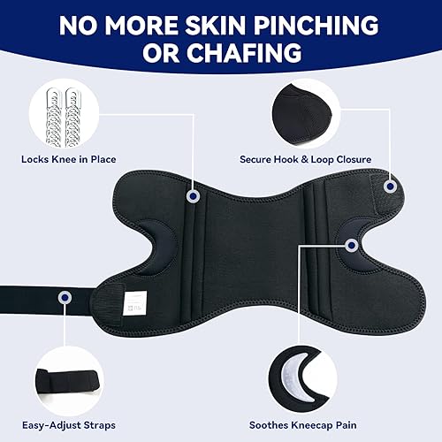 Miniatura 5 de Rodillera para dolor de rodilla y artritis, soporte ajustable con estabilizadores laterales para recuperación de lesiones de desgarro de menisco,