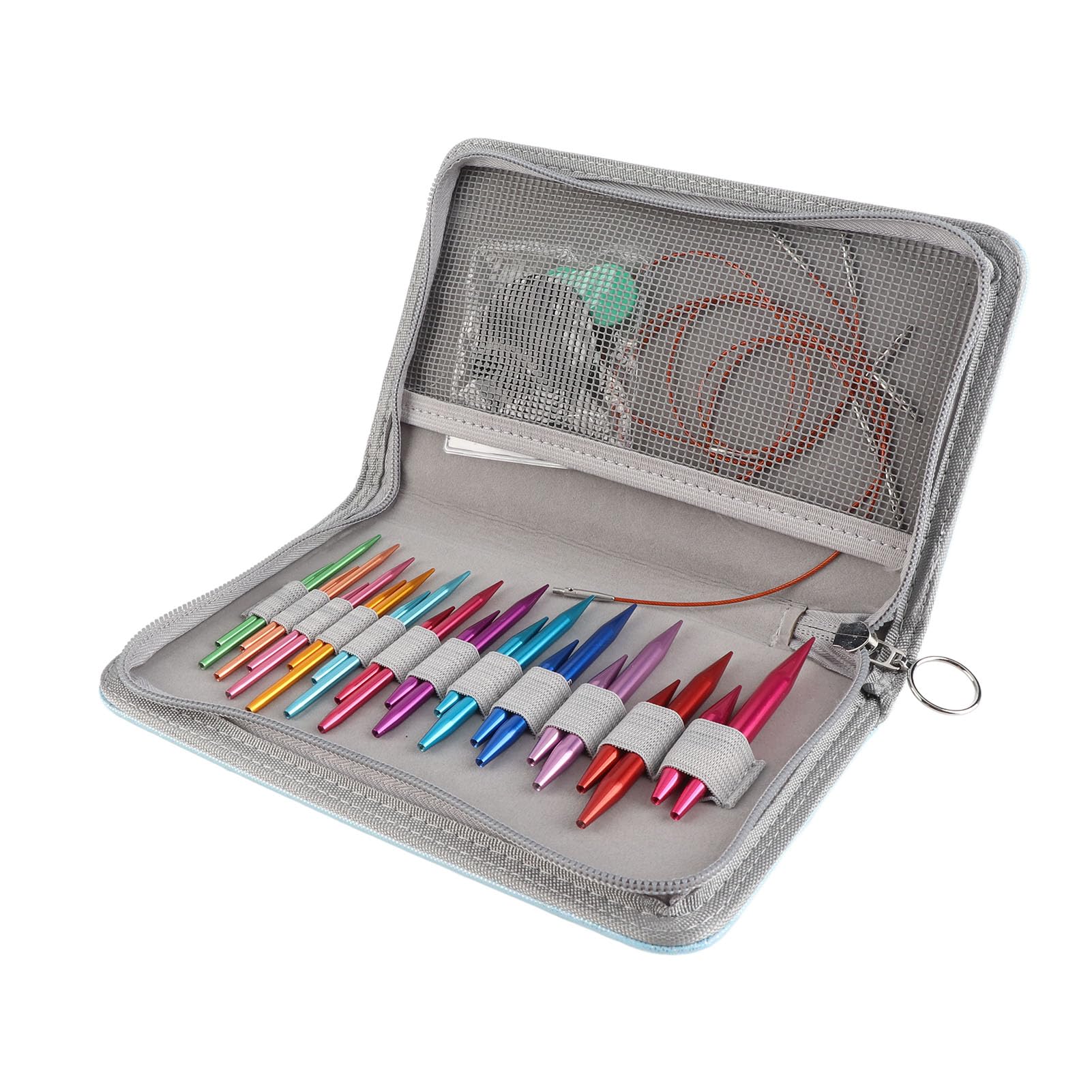Aguja de Tejer Circular, Juego de Colores Surtidos con Bolsa de Almacenamiento para Manualidades de 3 a 8 Mm Intercambiables