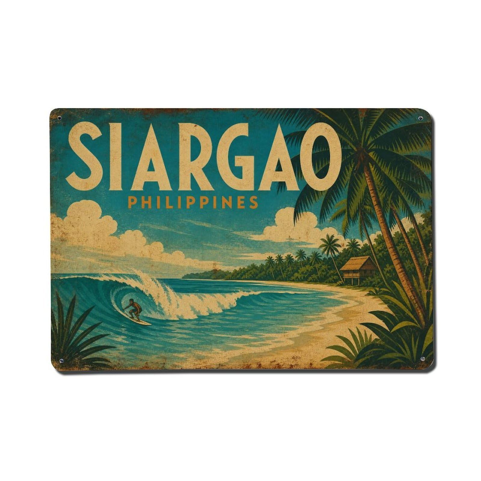 Metal Tin Sign Retro Travel Philippines Siargao