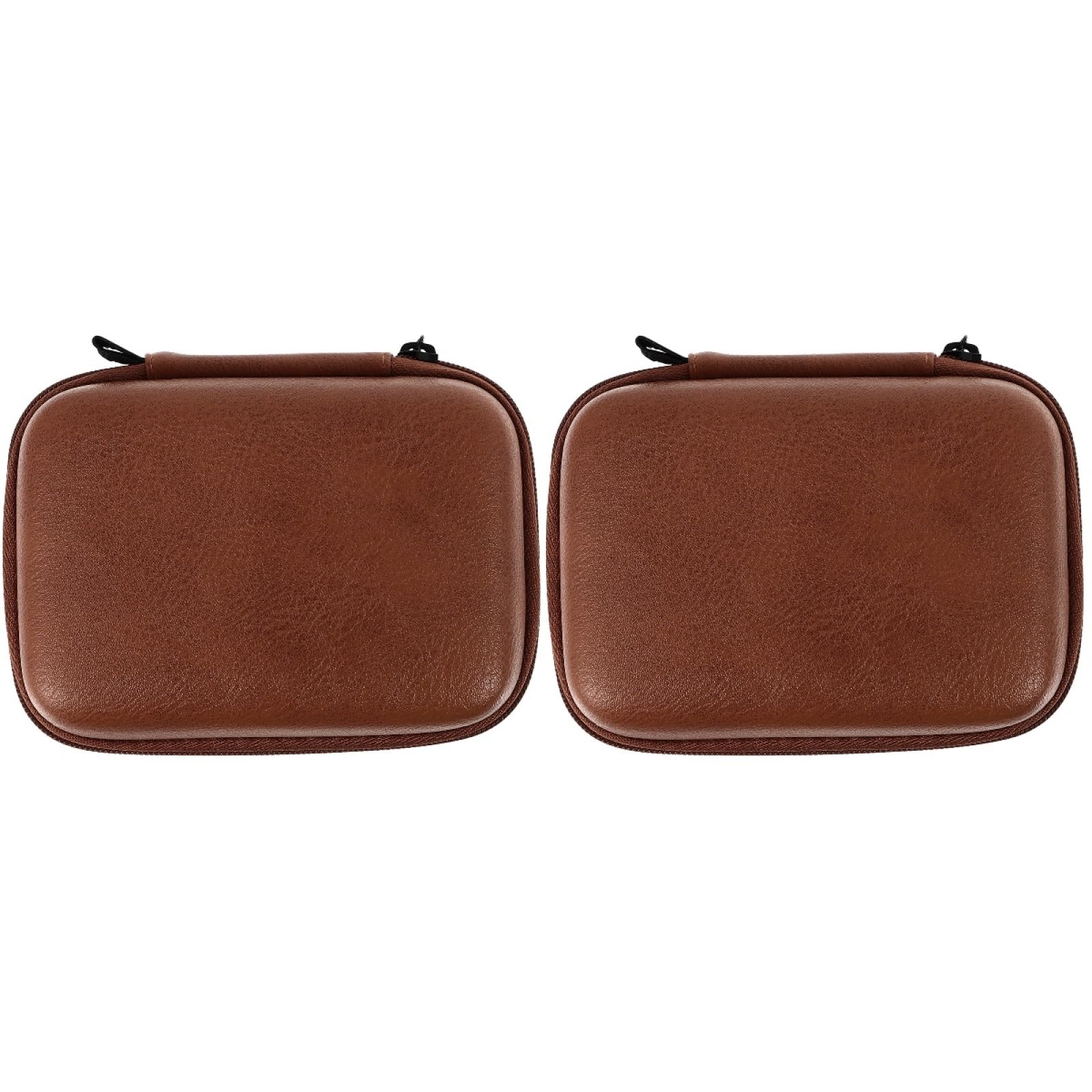 OSALADI 2Pcs Earbud Case Hard,Cable Headphones Small Hard Case,Storage Bag,Electronics Accessories Bag for Headphone,Earphone Carrying Case,Pu Leather