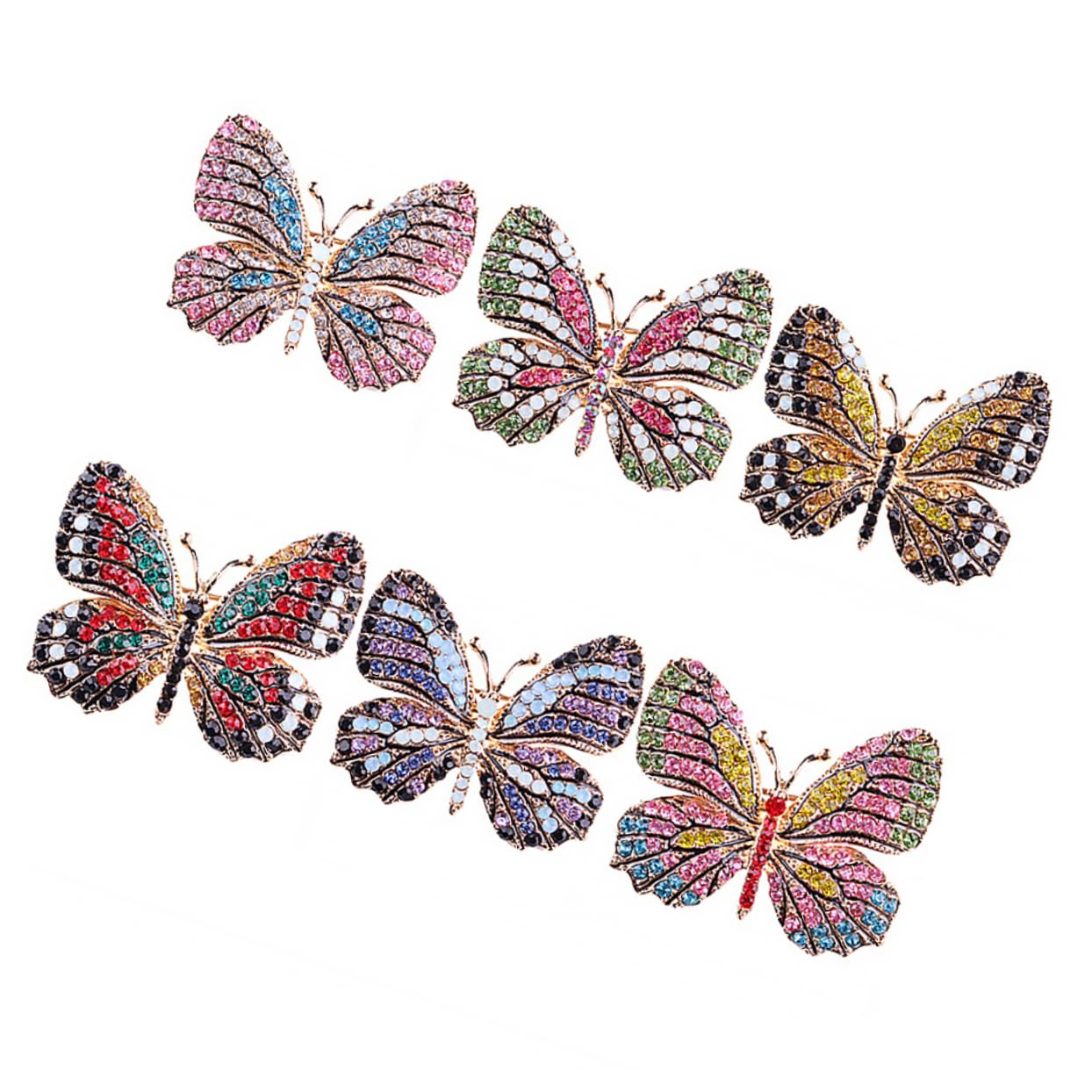 Vergoldete Schmetterlings-tierbrosche Broschen Hochzeit Brosche Strass Damenschmuck Trachtenbrosche Bunte Mädchendekoration Accessoires Für Frauen Legierung