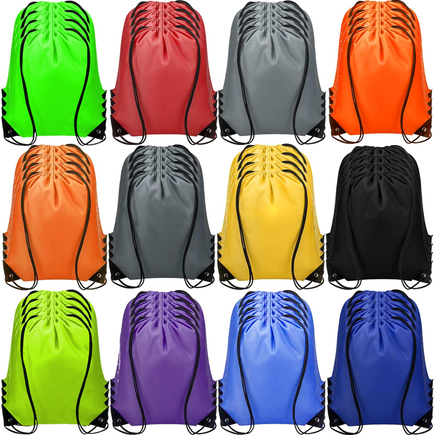 RLGPBON 24 Pack Drawstring Backpack Bulk Sport Bags Cinch Sack with String DIY Gym Sports Sackpack for Boys Girls Women Men