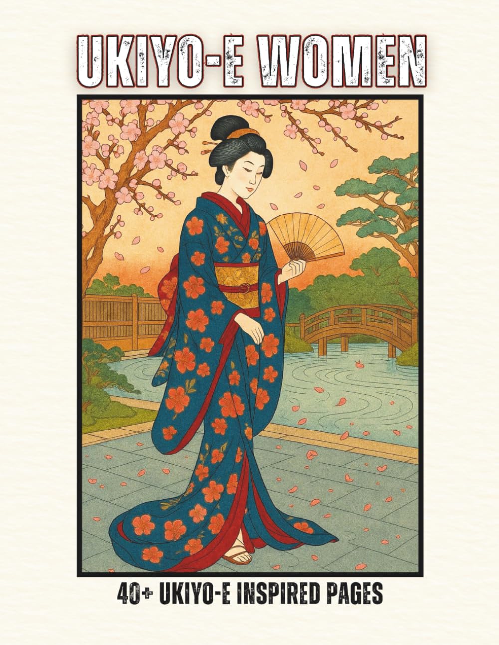 Ukiyo-e Women: Traditional Japanese Kimono Portrait Line Art (Ukiyo-e Coloring Books)