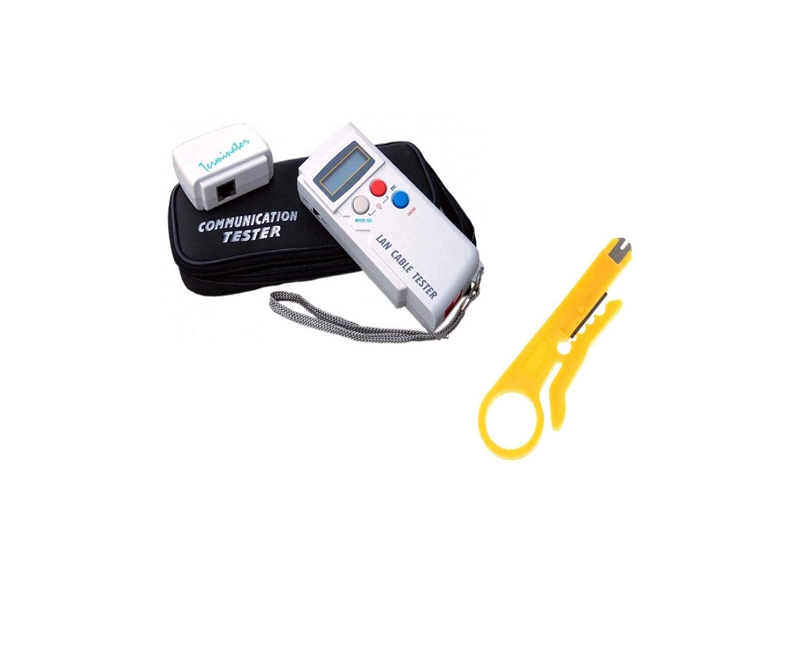Digital display LAN Cable Tester LCT-300/400BK Free mini wire stripper yellow