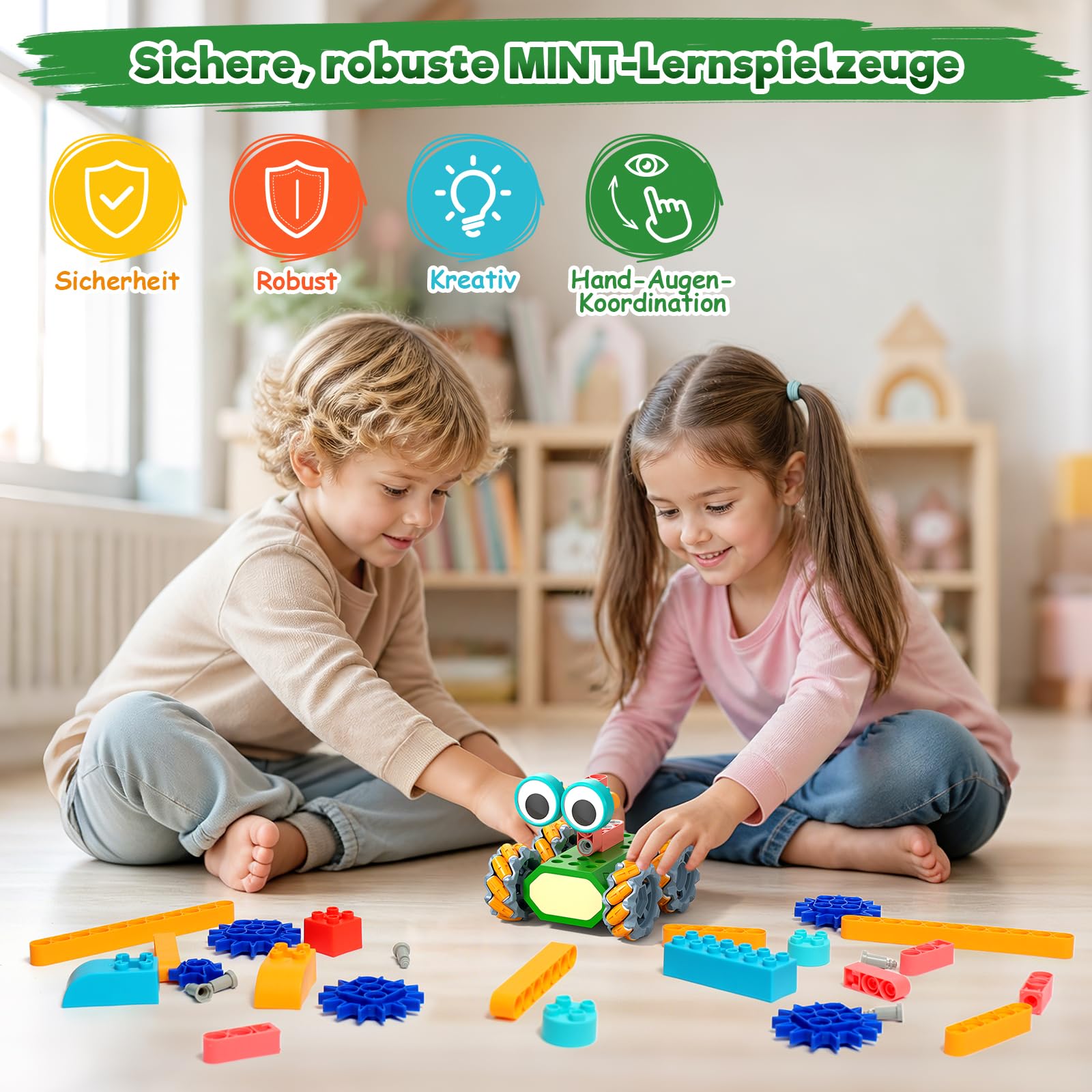 Technic Roboter Bauspielzeug Bausatz ab 6+, 33+ IN 1 RC Roboter und Auto | 150PCS, STEM Ferngesteuert Robot Bausatz Kinder, RC Programmierbar Spielzeug Geschenk ab 6 7 8 9 10 11 12 Jahre Jungen