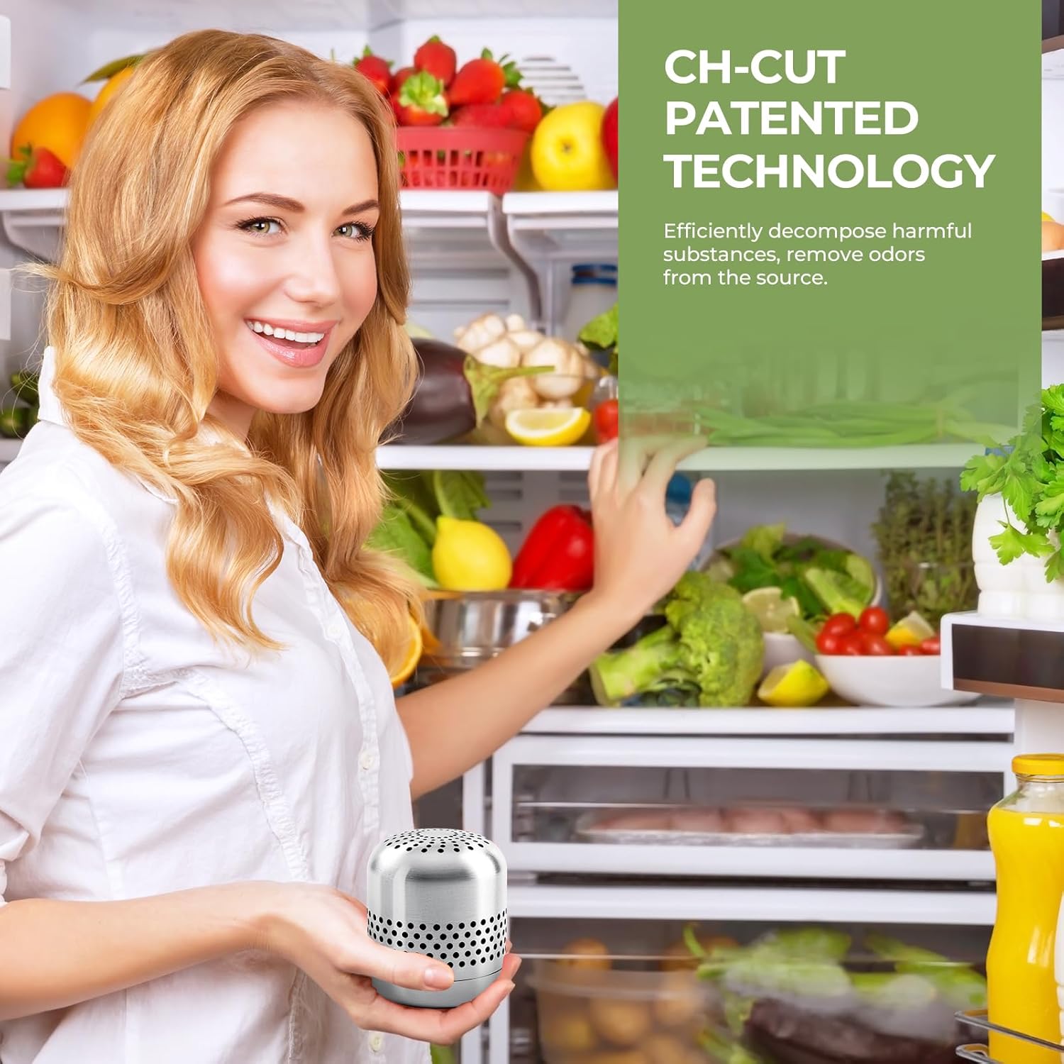 Upgraded Refrigerator Deodorizer – Lasts for 10 Years, Long-Lasting Odor Eliminator for Fridge, Closet, Car -More Effective Than Baking Soda Charcoal Air Purifier - Nano Catalyst Technology (2 Pack)