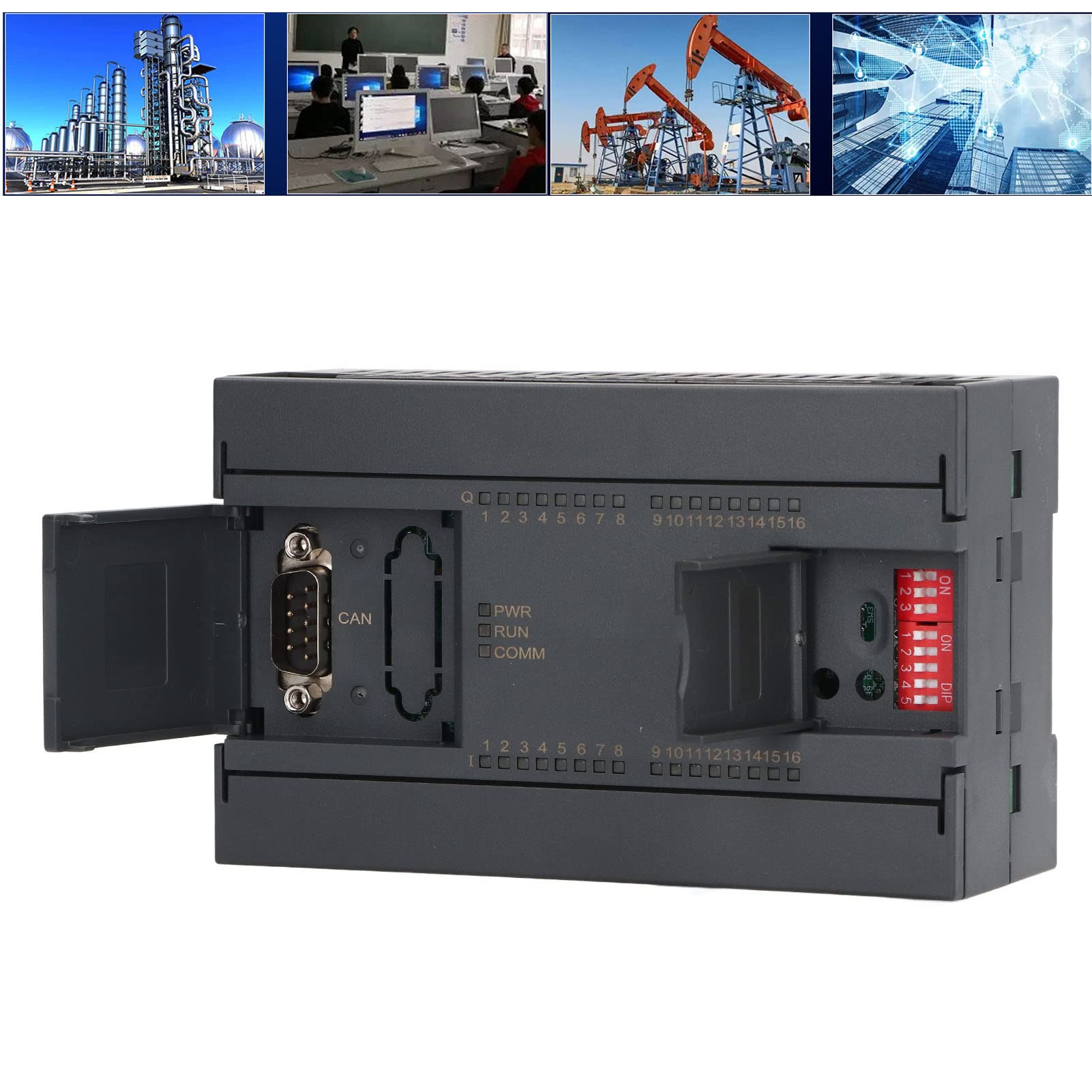 Módulo Controlador Lógico Programable Industrial - Nodo de Control de Adquisición de Señal - Placa de Control PLC con 16 Entradas 16 Salidas, Protocolo Esclavo CANopen y Puerto