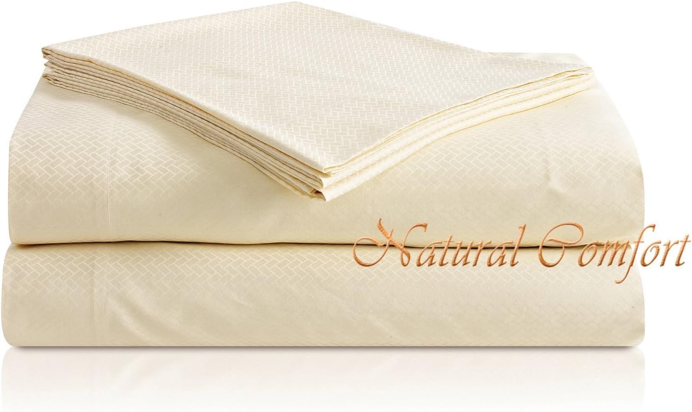 Natural Comfort Premier Hotel Select Sheet Set, Queen, Tuxedo Stripe/White