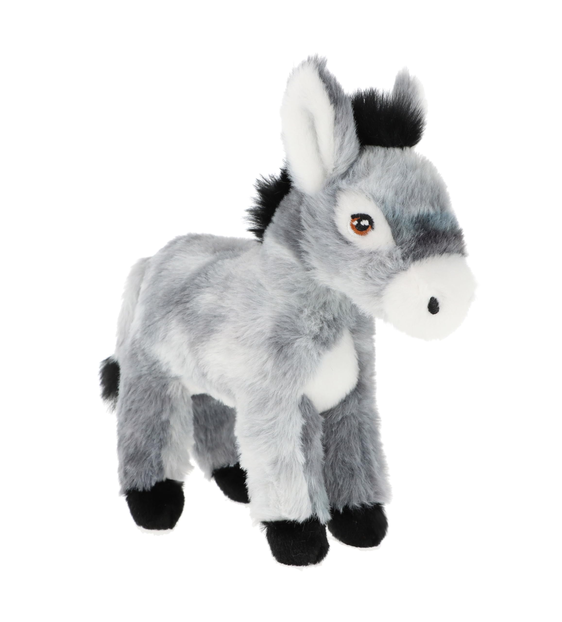 Keel Toys KEELECO - Peluche 100% recyclée - Jouet écologique pour Enfant - Peluche Ane 20cm - SE2803, Gris