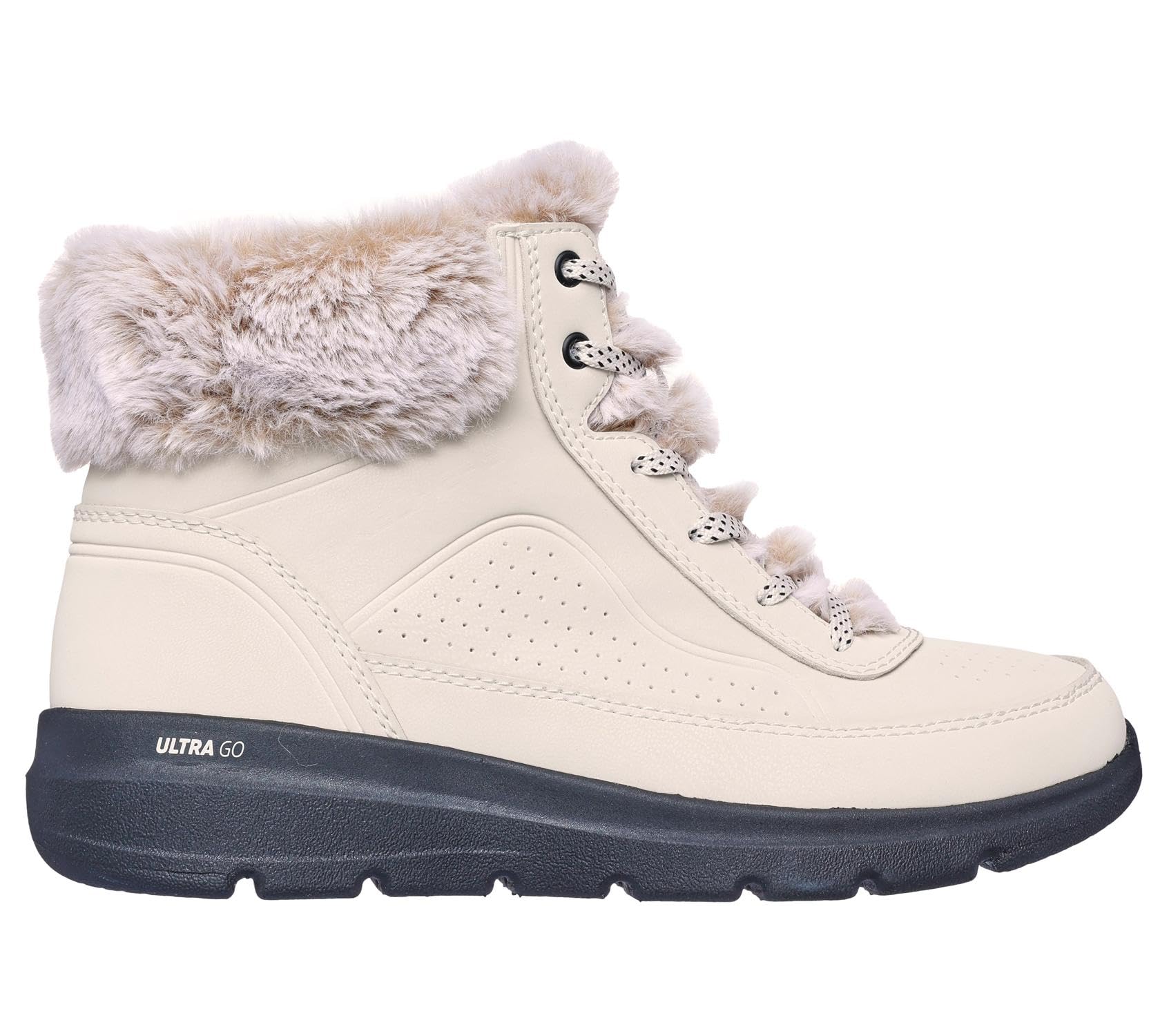 Skechers Damskie botki Glacial Ultra Mountain Muse, Naturalny czarny syntetyczny, 36 EU