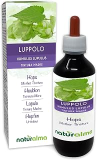 Hopfen (Humulus lupulus) Strobili oder Zapfen (weibliche Blüten) Alkoholfreier Urtinktur Naturalma - Flüssig-Extrakt Tropfen 200 ml - Nahrungsergänzungsmittel - Veganer