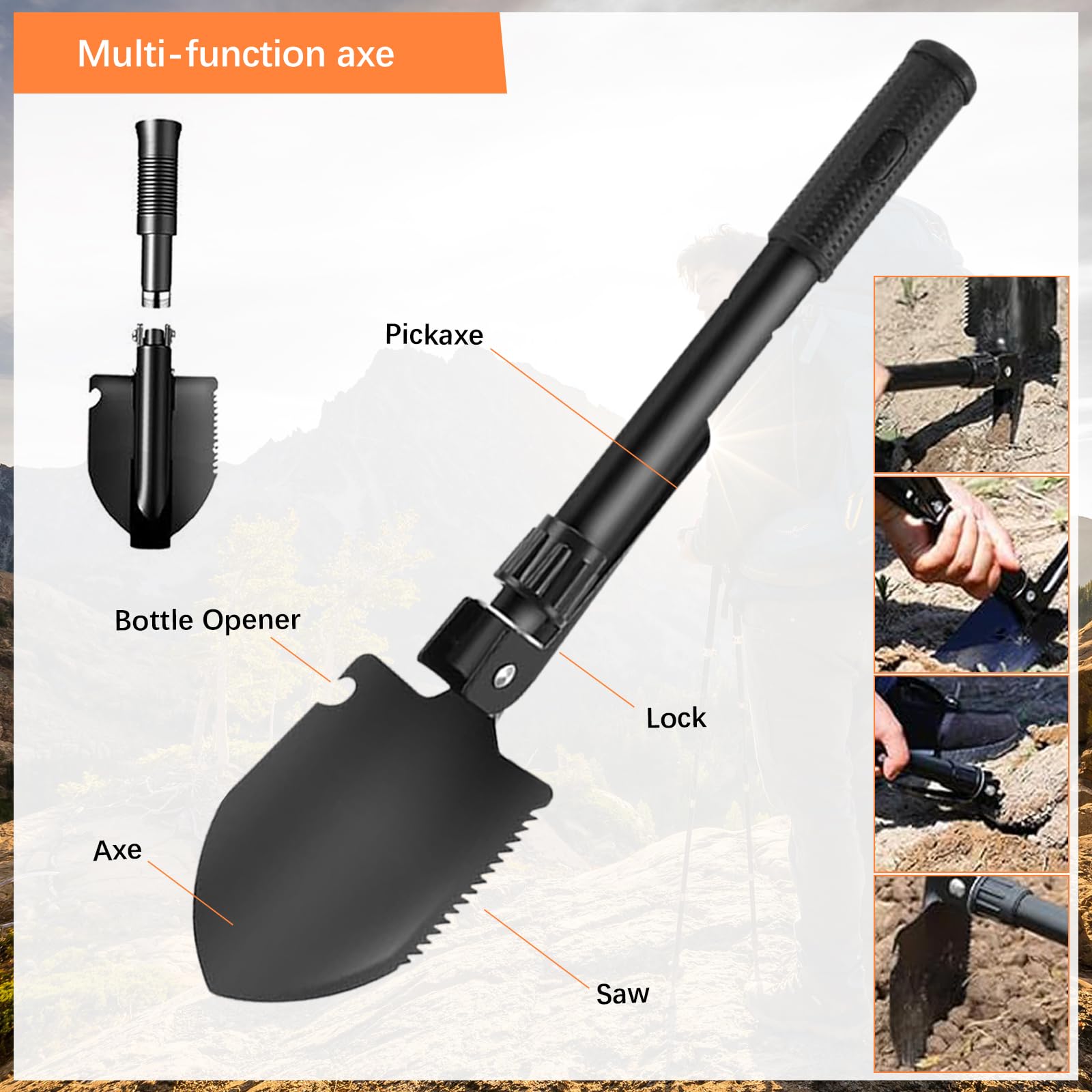 HIMOMO Außen Notfall Survival Kit, Überlebenspaket mit Erste Hilfe Set, Mehrzweck Survival ausrüstung/Zange Werkzeug/Kompass/Taktische Taschenlampe für Männer Camping/Abenteuer/Wandern im Freie