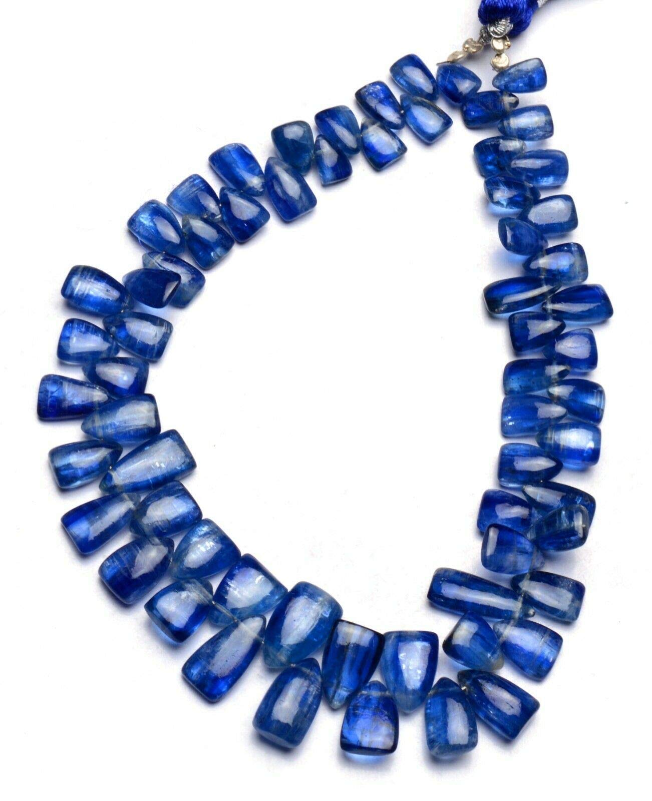 LKBEADS Unisex 8 Inch Nepal Blue Kyanite 7X5-11X7mm Triangle Shape Smooth Cut Stones for Jewellery Making, Beading & Craft Supplies (Multicolor) -3381