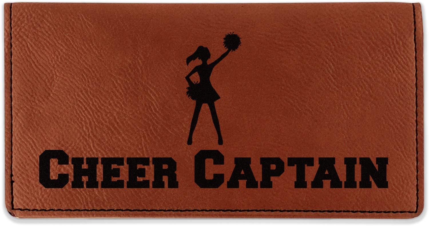 RNK Shops Personalized Cheerleader Leatherette Checkbook Holder - Single Sided