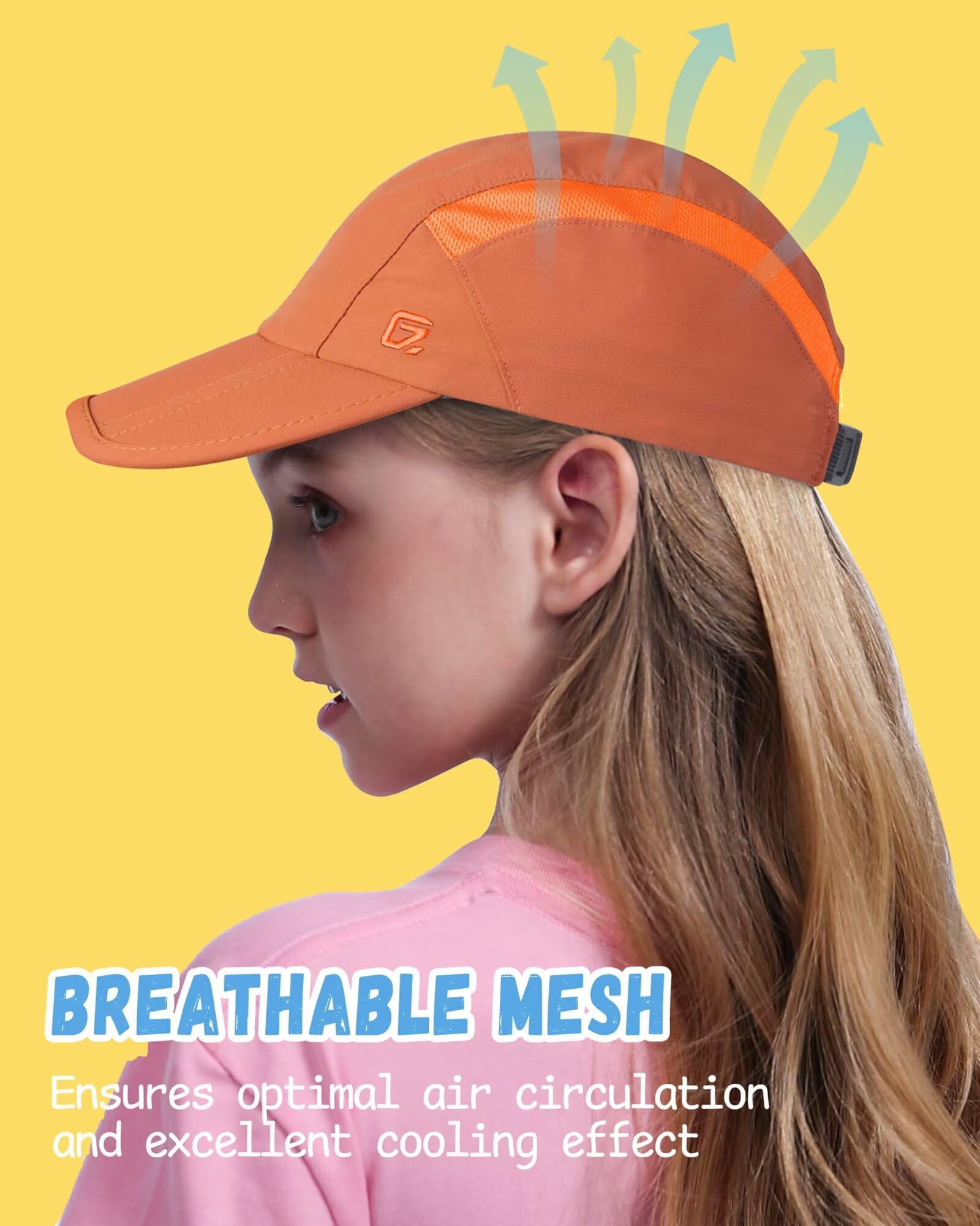 GADIEMKENSD Casquette Enfant, Casquette de Baseball Pliable pour Tout-Petits, Protection Solaire UPF50+, légère et Respirante, Convient aux garçons et Filles de 2 à 9 Ans