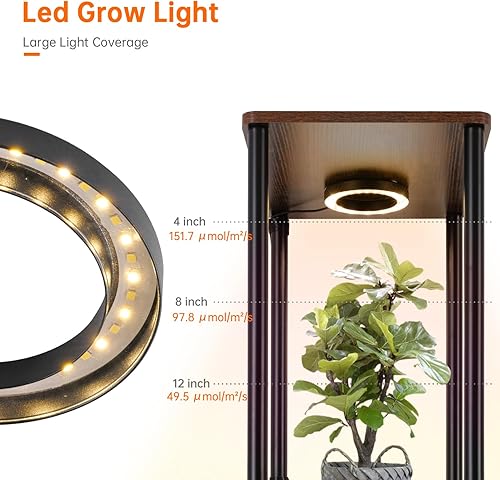 Miniatura 5 de Bstrip Soporte para plantas de interior con luz de crecimiento, estante de plantas de interior de 66 pulgadas de alto, soporte de flores de 5