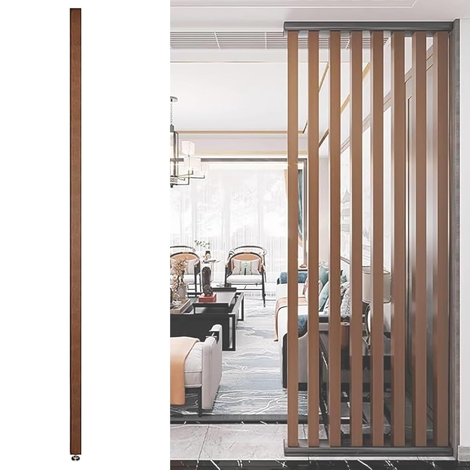 GLETSF Freestanding Floor-To-Ceiling Room Divider Post - Modern Privacy Screen Partition For Office, Restaurant, Entrance Decor - Adjustable Height 70-240Cm-1 Pcs-170cm/5.57ft