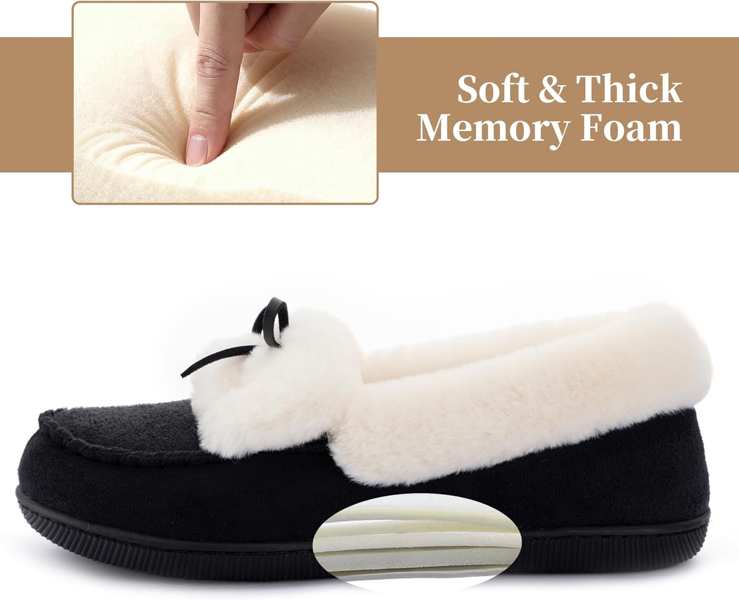 RockDove Women's Faux Fur Lined Micro Suede Moccasin Slipper - Image 5