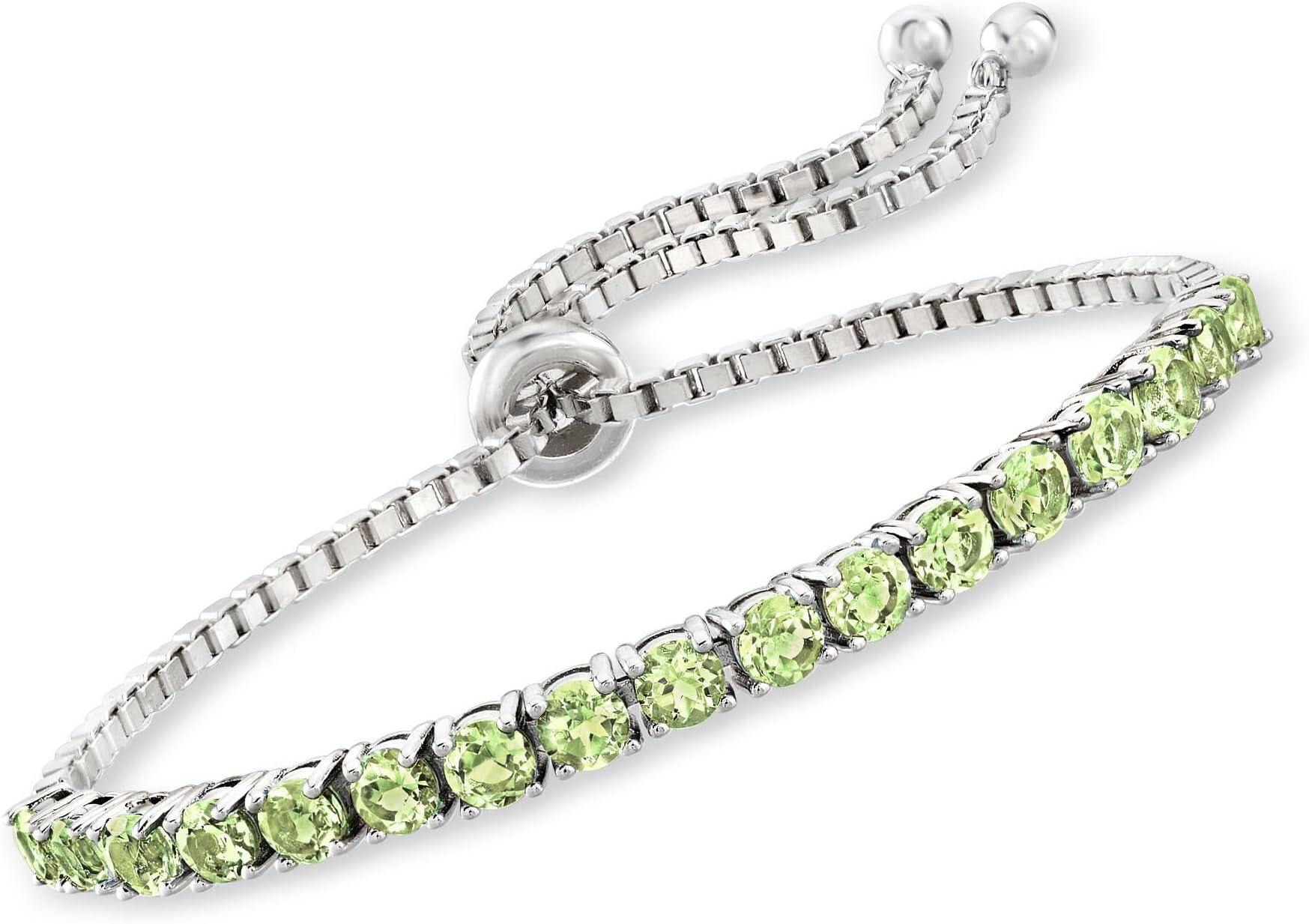 5.00 ct. t.w. Peridot Bolo Bracelet in Sterling Silver
